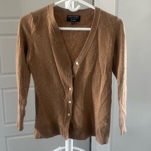 Brown Sweater with gold Button Detailing
